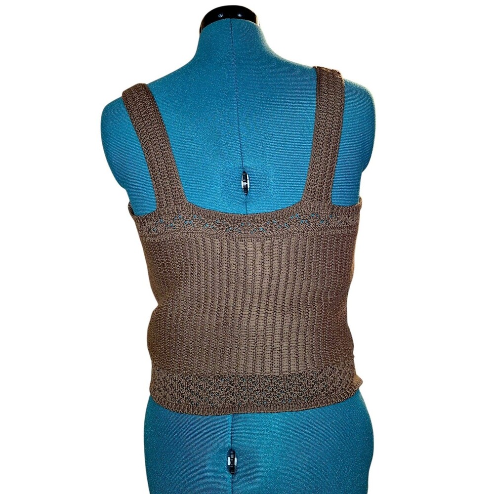 Shyanne Brown Crocheted Knit Crop Top - Picture 8 of 8
